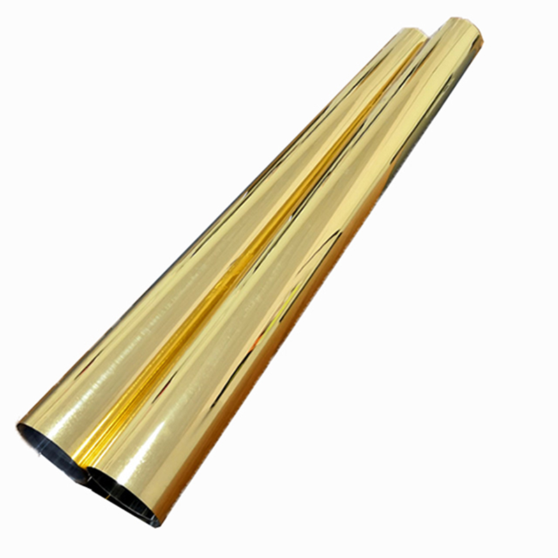 Ταινία 120 micron Mylar Υψηλή γυαλάδα χρυσού Μεταλλοποιημένα ρολά ταινιών ΡΕΤ για θερμοδιαμόρφωση