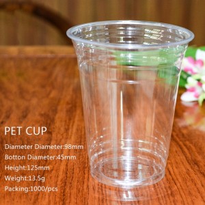 Τρόφιμα Βαθμολογία 16oz Προσαρμοσμένο Πλαστικό Πόσιμο Χυμό Απορρίμματος Σακούλα PET Cup