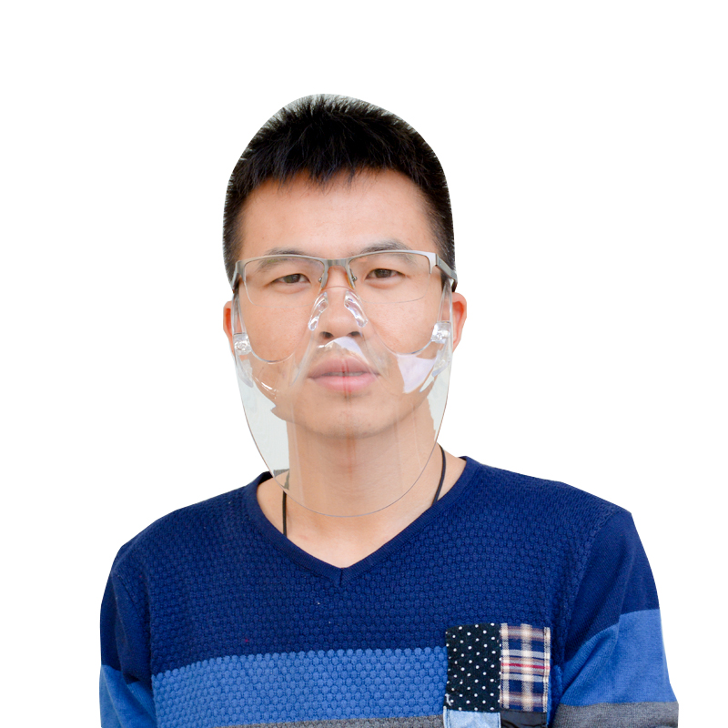 Διαφανές διαφανές κάλυμμα προσώπου Πλαστικό κάλυμμα στο στόμα Anti Splash Μόδα Προστατευτικό οθόνης