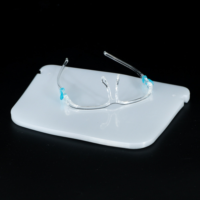 Διαφανής ασπίδα OEM Αντιδιασπορά Επαναχρησιμοποιήσιμου προσώπου Visor PET Film Shield With Glases